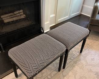 upholstered ottoman pair