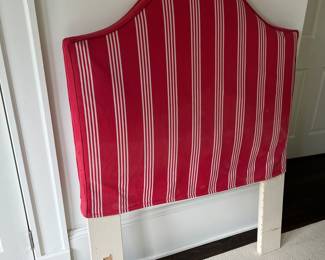 extra twin headboard, red ticking