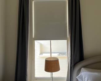 pair of lamps, chair, bed