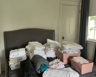 variety of linens, all clean and in good condition