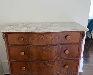 antique serpentine marble-top chest/commode