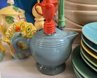 Fiestaware cheese spreaders & holder set