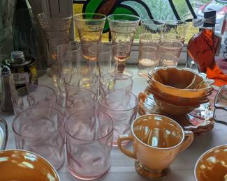 Pink glassware
