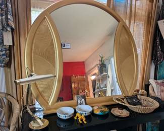 Boho 'pencil reed style' mirror 