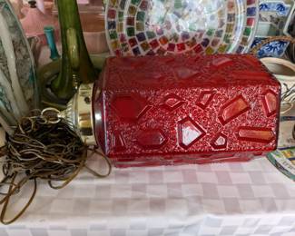 Red Glass Hanging Light
