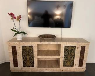 Travertine Console ~ 55" Samsung TV