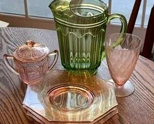 Hocking COLONIAL KNIFE FORK GREEN PITCHER, Jeanette Glass  Others