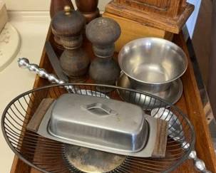 Serving Tray, SP Shakers, Napkin Holder, Butter  Bread Plates