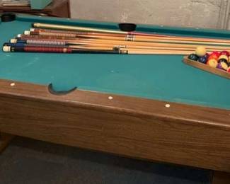 Pool Table With Pool Cues