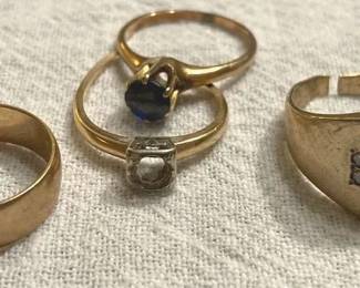 14k Gold Wedding Band, TS School Ring And More
