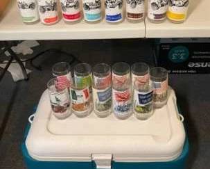 Vintage Barware and Igloo Cooler