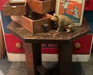 Items In Wood A Metal Piggy Bank