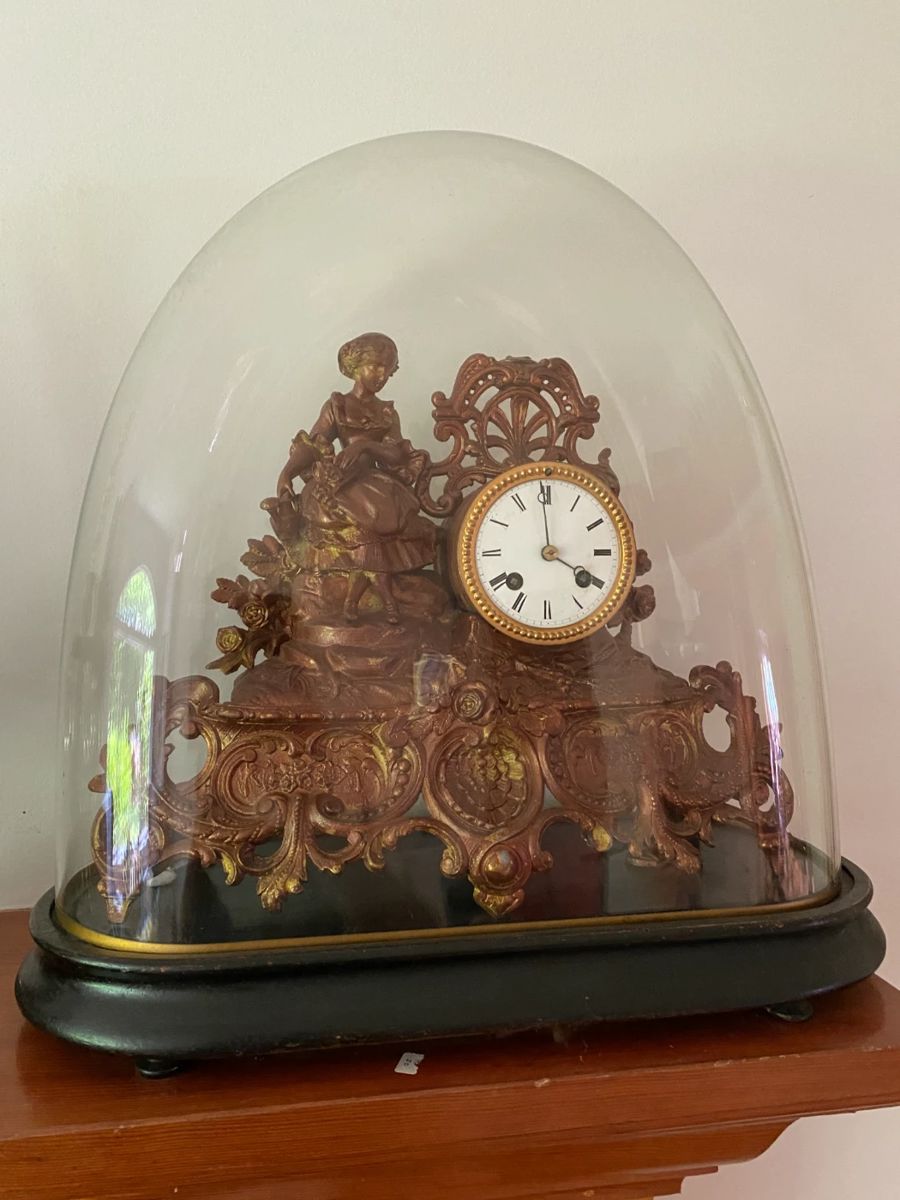 Late 19th Century Gilt Mantle Clock $ 380.00