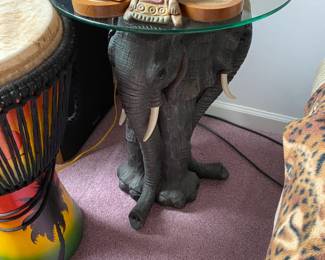 Elephant Stand / Glass Top Table $ 198.00