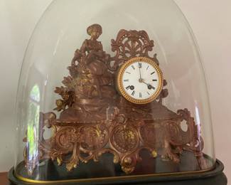 Late 19th Century Gilt Mantle Clock $ 380.00
