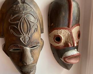 Authentic Masks (most appear to be from Africa, a lot of Ivory Coast pieces - more info hopefully at the sale) $ 80-$ 200 each.