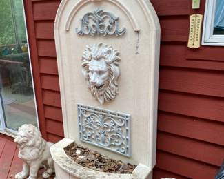 Water Fountain $ 180.00 - Lion Statues $ 50.00 each