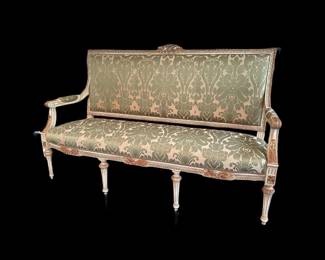 French Louis XVI style carved settee