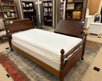 Antique Bed that has been refinished - so pretty. We have 2 of them!