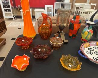 Some L E Smith glassware