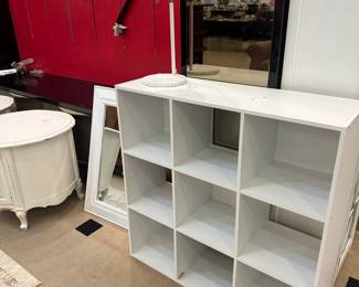 White cubby bookshelf
