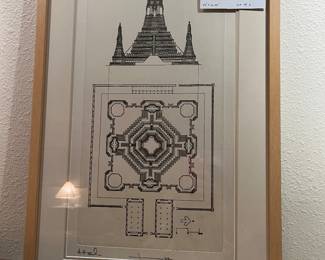 "Royal Buddhist Architecture" signed Artist Proof by Vorakorn Metmanorom. This one is 27" h x 16.75"w.
Sold as a set of three. Price is in photo showing all three.
