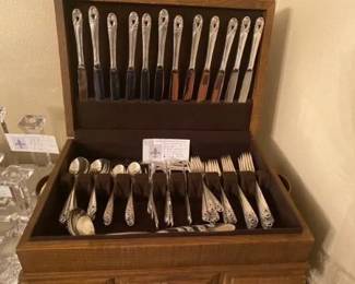 $4600. International Sterling flatware set for 12 plus some serving pieces