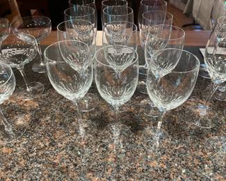 $240 Set of 12 Orrefors "Prelude" crystal wine goblets.