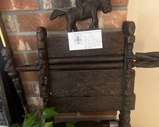 $180. Wood Indonesian Cotton Gin used for cleaning raw cotton and prepares it for weaving textiles separating seeds from fiber.