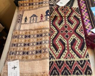 Beautiful textiles from all over Southeast Asia for sale in person Friday and Saturday.