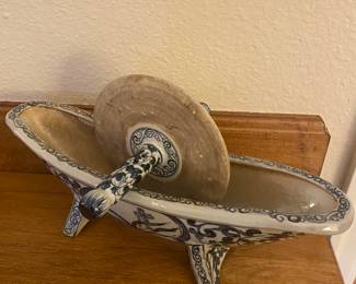 $240. Chinese medicine grinder - two pieces the base and the grinding wheel. Age unknown, purchased in Beijing in 1998.