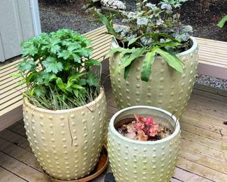 Planters for sale during in-person shopping Friday and Saturday only.