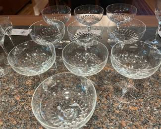 $200. Ten Orrefors "Prelude" crystal champagne coupes