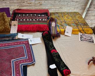 Beautiful textiles from all over Southeast Asia for sale in person Friday and Saturday.