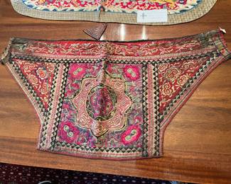 $150. Antique Chinese embroidered baby carrier panel.
