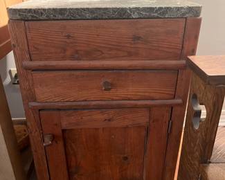 $186 Marble top side chest 18 x 16 x 30
