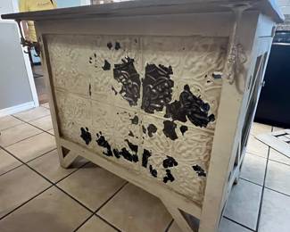 $350 kitchen island wood cream color -  wood top, great spices or vitamins storage on each side. 42x28x35