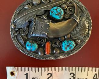 $175 Navajo belt buckle sterling