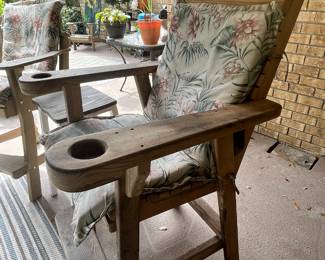 $150 - his and hers tall wood stools with back