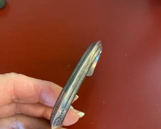 $150 - George Henry, Native american cuff - Crownpoint New Mexico - handmade - size approx 2.5 wrist size inside bracelet. 