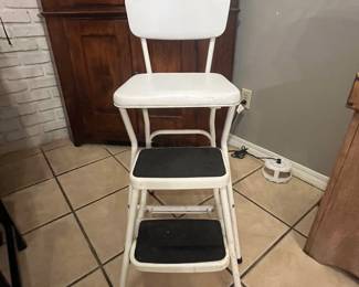 $70 White retro stool and stepping stool