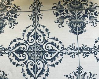 $75 French style Louis XVI chair blue and white 