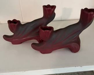 $40 Van Briggle mulberry candle sticks 7 x 3
