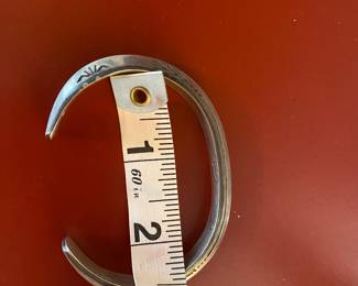 $150 - George Henry, Native american cuff - Crownpoint New Mexico - handmade - size approx 2.5 wrist size inside bracelet. 