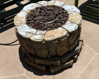 $90 Gas log round fire pit 28"W
