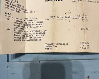 $800 - Primitive corner cabinet 46Wx24Dx86T painted blue inside 