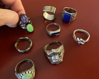 Misc sterling and stones rings - priced individually - no presale here. 