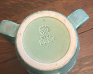 $110 Rockwood pottery blue green 3 handles vessell XXVI2224 