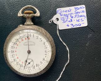 $300 - 1919 Waltham GF open face pocket watch - runs -15 jewels - Military dial - 16S