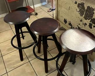 $150 three swivel adjustable bar stools 